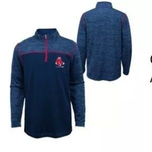 MLB Boston Red Sox Youth Boys' In the Game 1/4 Zip Sweatshirt LARGE